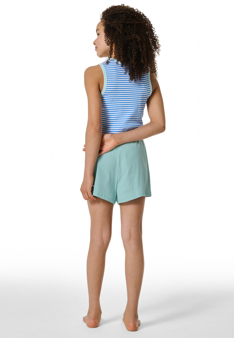 Short pyjamas double rib stripes aquarium - Nightwear