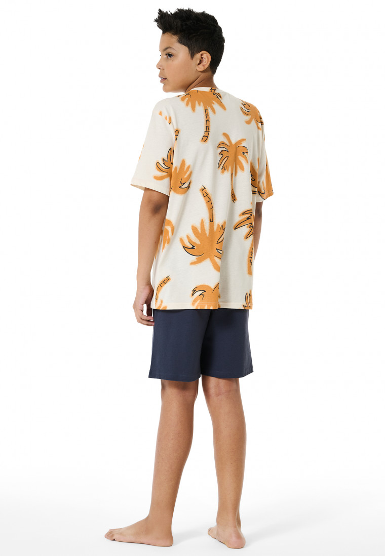 Schlafanzug kurz Palmen creme - Nightwear