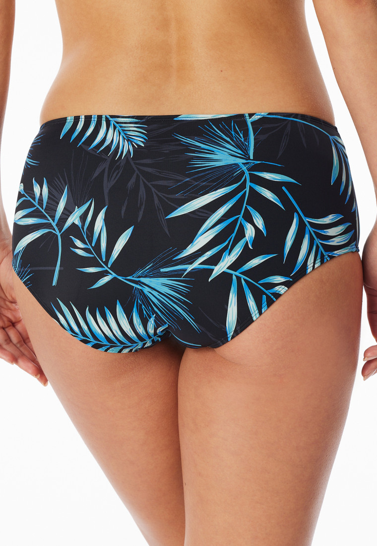 Bikini bottoms jersey recycled palm trees multicolor - Aqua