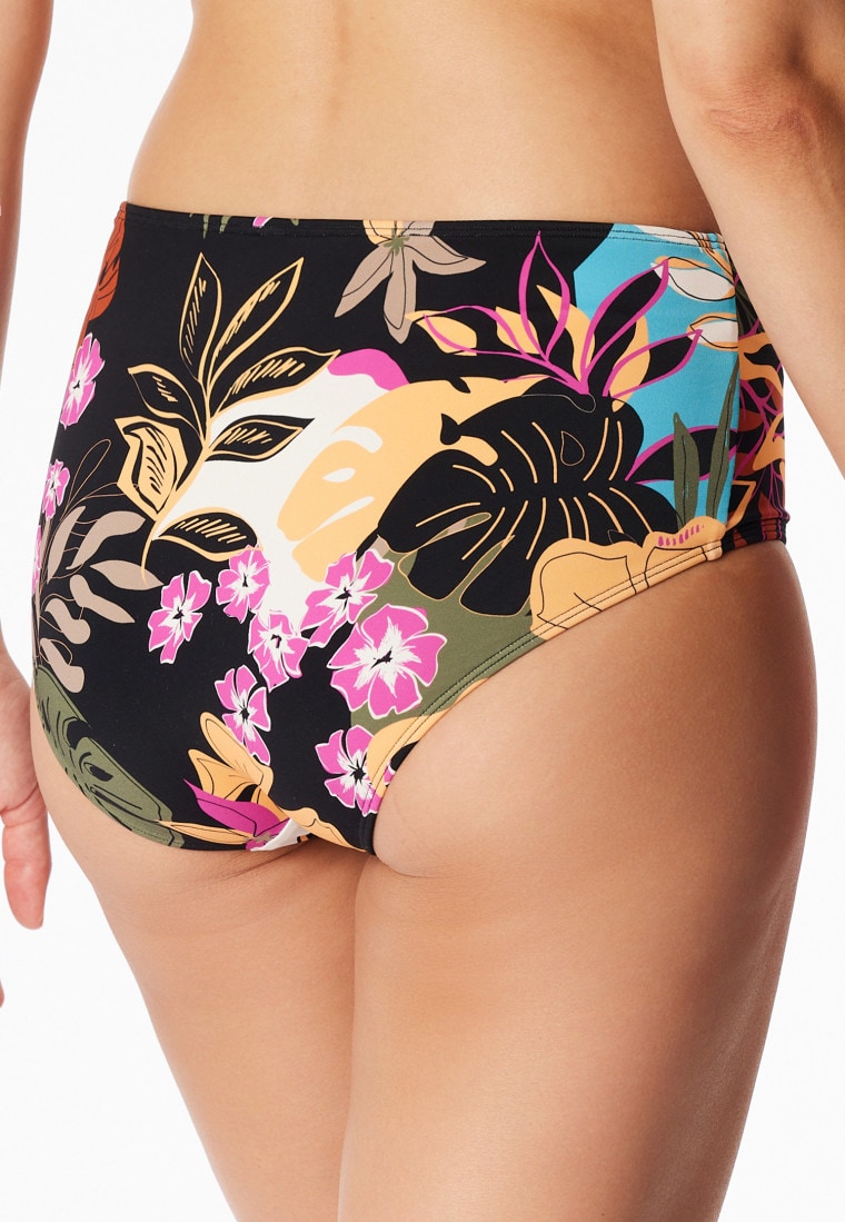 Bikinihose Jersey Blumen multicolor - Aqua