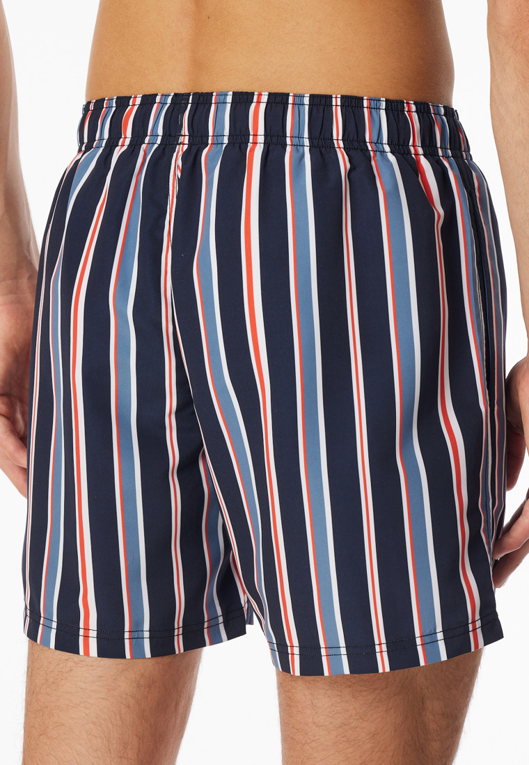 Pantaloncini da bagno in tessuto riciclato a strisce blu notte - Aqua