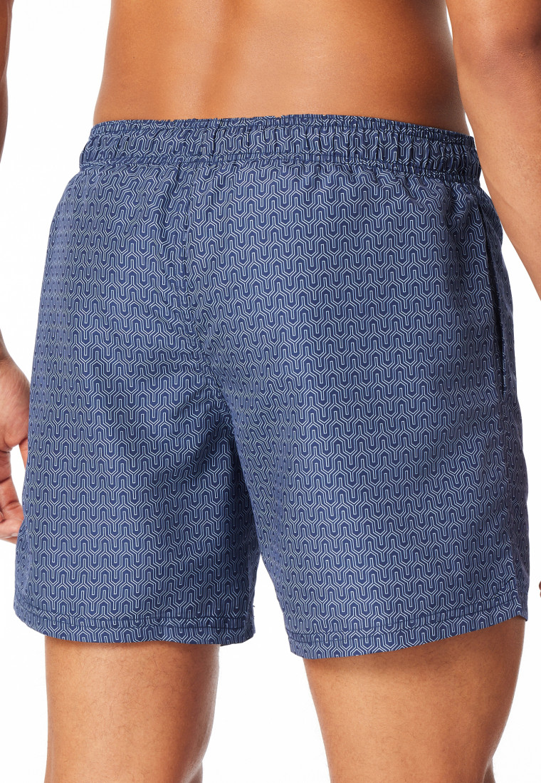 Badeshorts Webware navy gemustert - Aqua