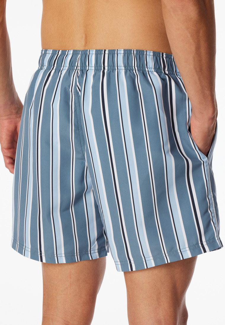 Short de bain matière tissée recyclée rayures bleu atlantique - Aqua