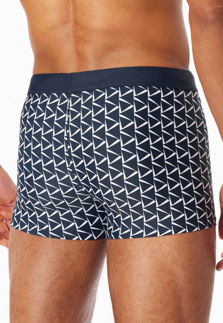 Slip de bain recyclé tricot bleu nuit imprimé - Aqua
