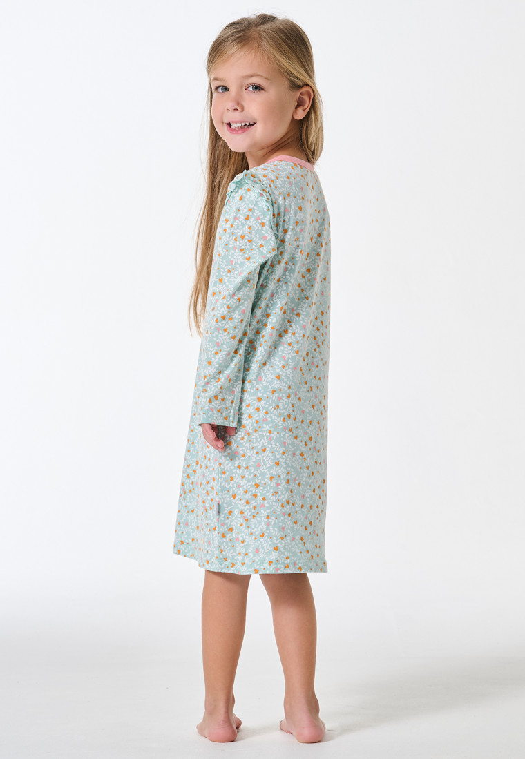 Nachthemd langarm Rüschen Herzchen multicolor - Kids Nightwear