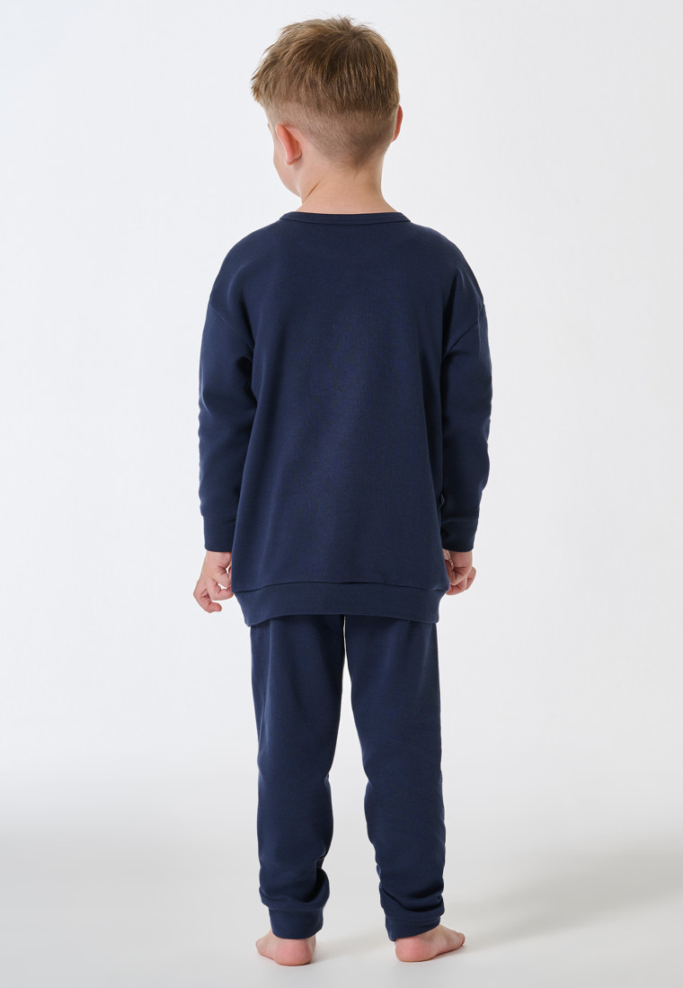 Pyjama long interlock poignet bleu foncé - Kids Nightwear