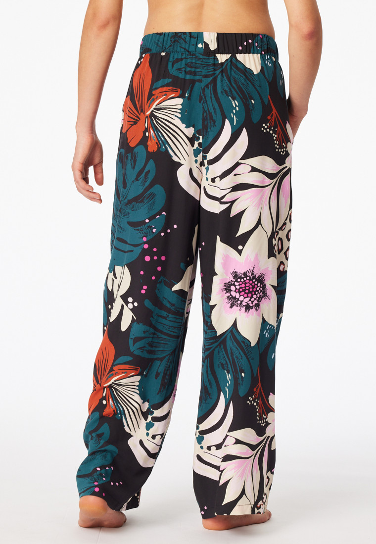 Hose lang Viskose-Webware Blumen multicolor  Mix+Relax