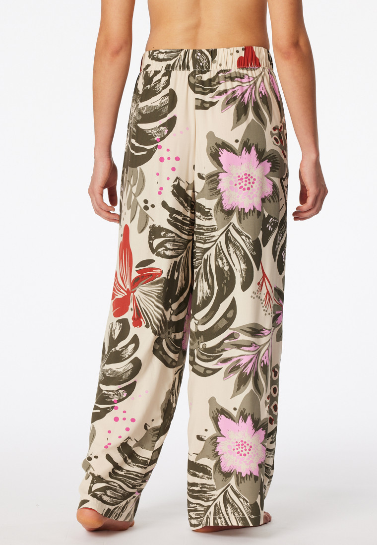 Hose lang Viskose-Webware Blumen multicolor  Mix+Relax