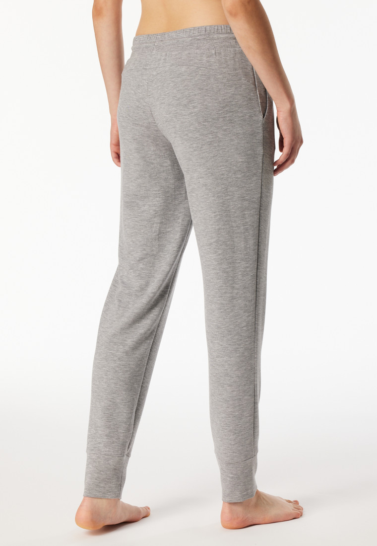 Hose lang Interlock Bündchen grau-meliert - Mix+Relax