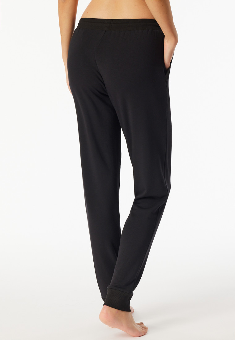 Hose lang wärmend Bündchen schwarz - Mix+Realx