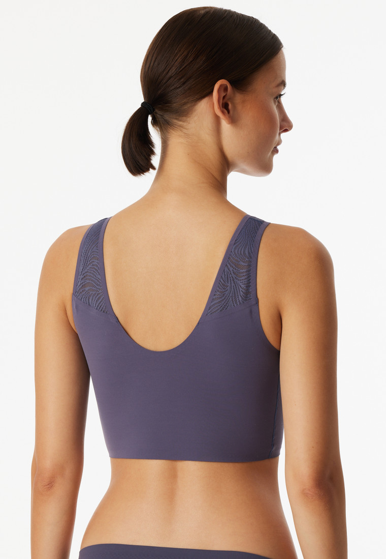 Brassière sans couture coussinets amovibles dentelle indigo - Invisible Soft Lace