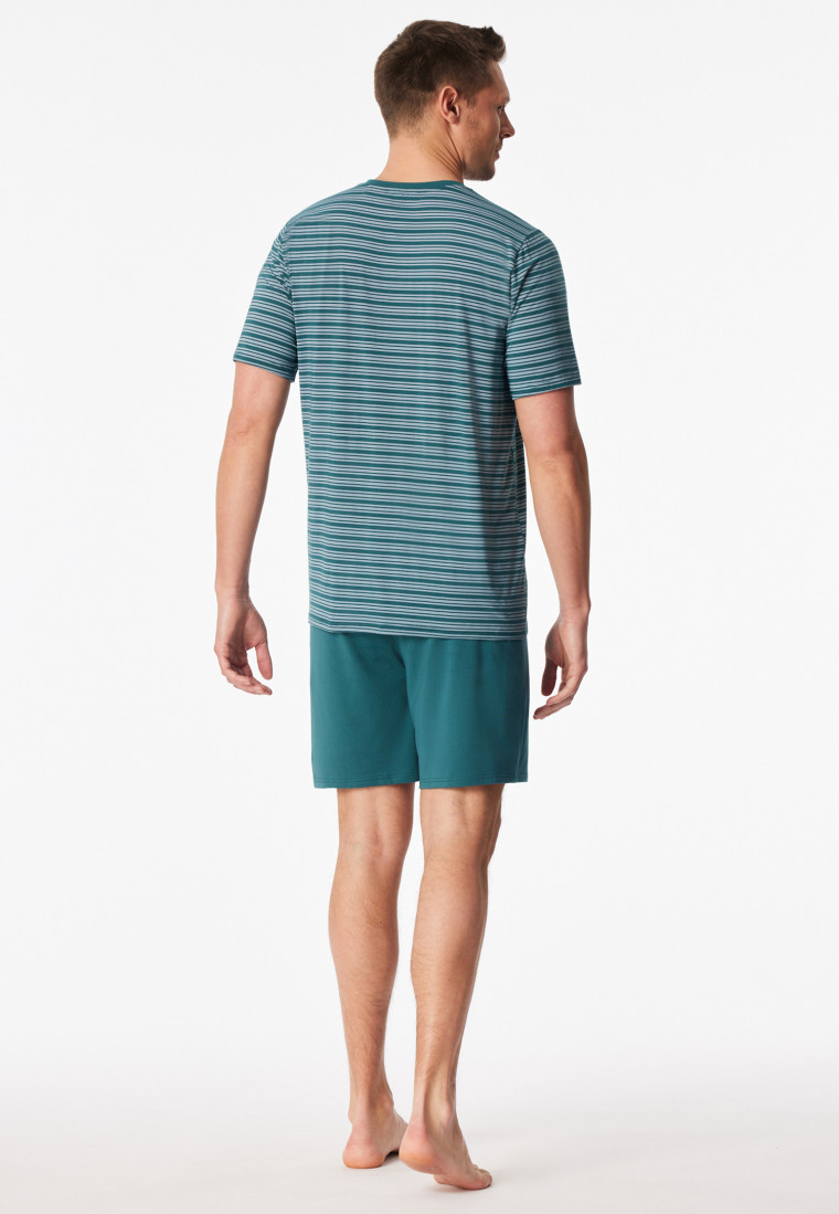 Pigiama corto a righe verde - Long Life Soft