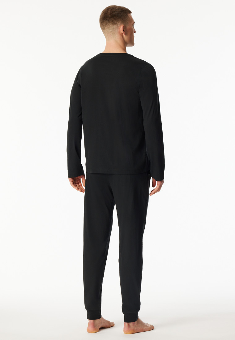 Pyjama long poignet noir - Modern Nightwear