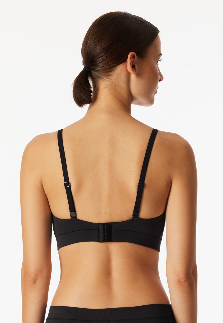 Bustier with removable pads black - Unique Cotton