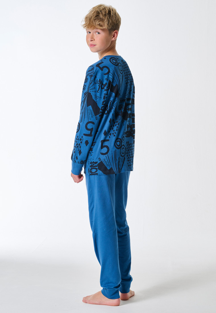Long pyjamas with blue cuffs - Teens Nightwear