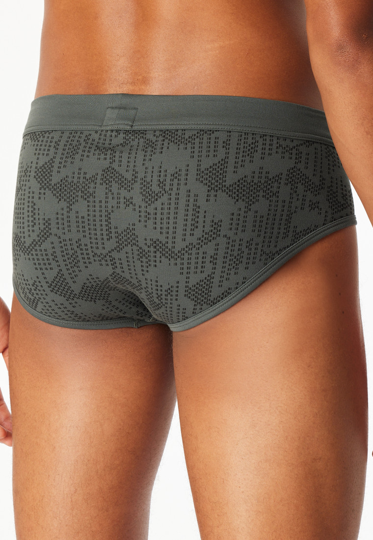 Slip sportivi Interlock con fantasia verde scuro - Fine Interlock