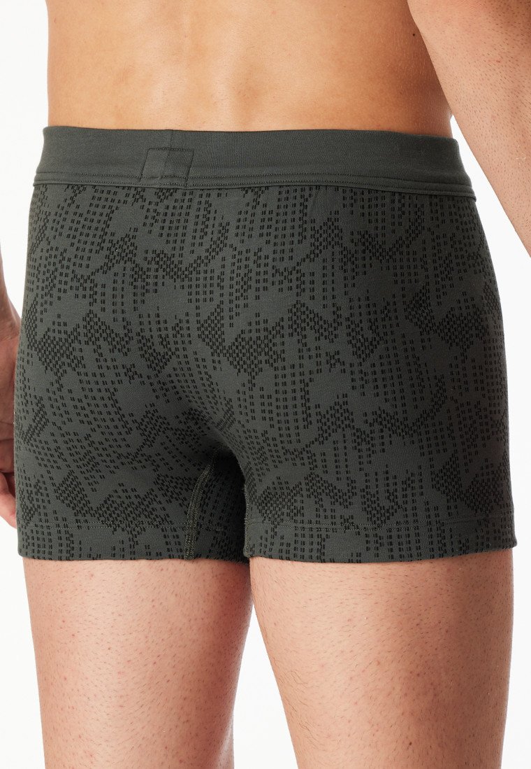 Shorts Interlock vert foncé imprimé - Fine Interlock