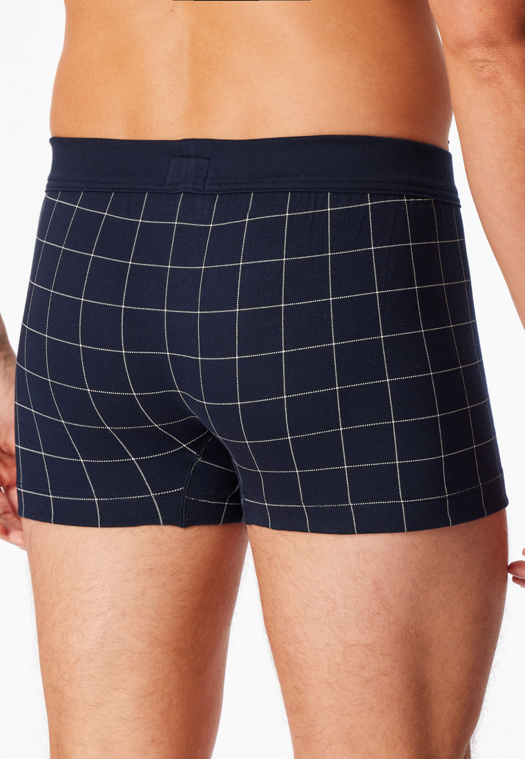 Shorts à carreaux fins interlock bleu nuit - Fine Interlock