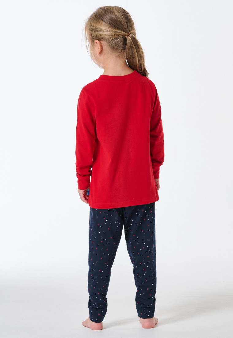 Pyjamas long cuffs heart red - Family