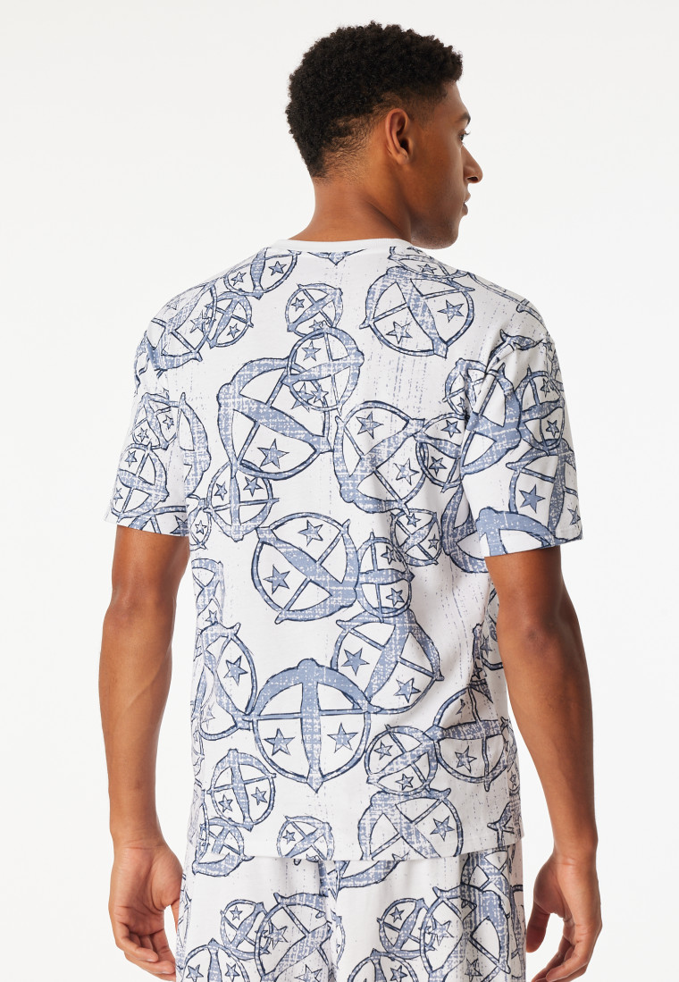 T-shirts à manches courtes imprimé blanc-bleu - SCHIESSER 150 Years