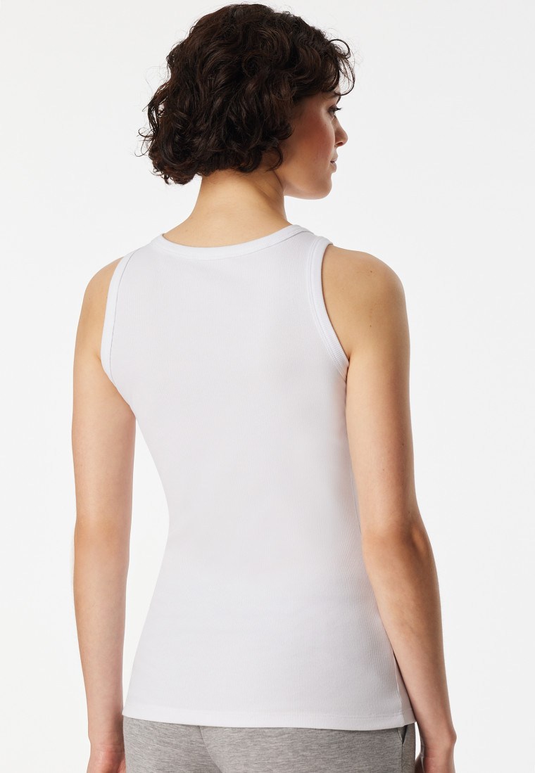 Strap top double rib white - SCHIESSER 150 Years