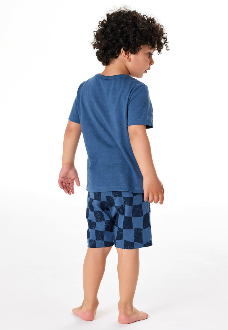 Pigiama corto a quadretti blu atlantico - Kids Nightwear