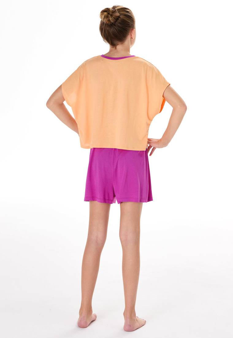 Pyjama court agrumes orange pêche - Teens Nightwear