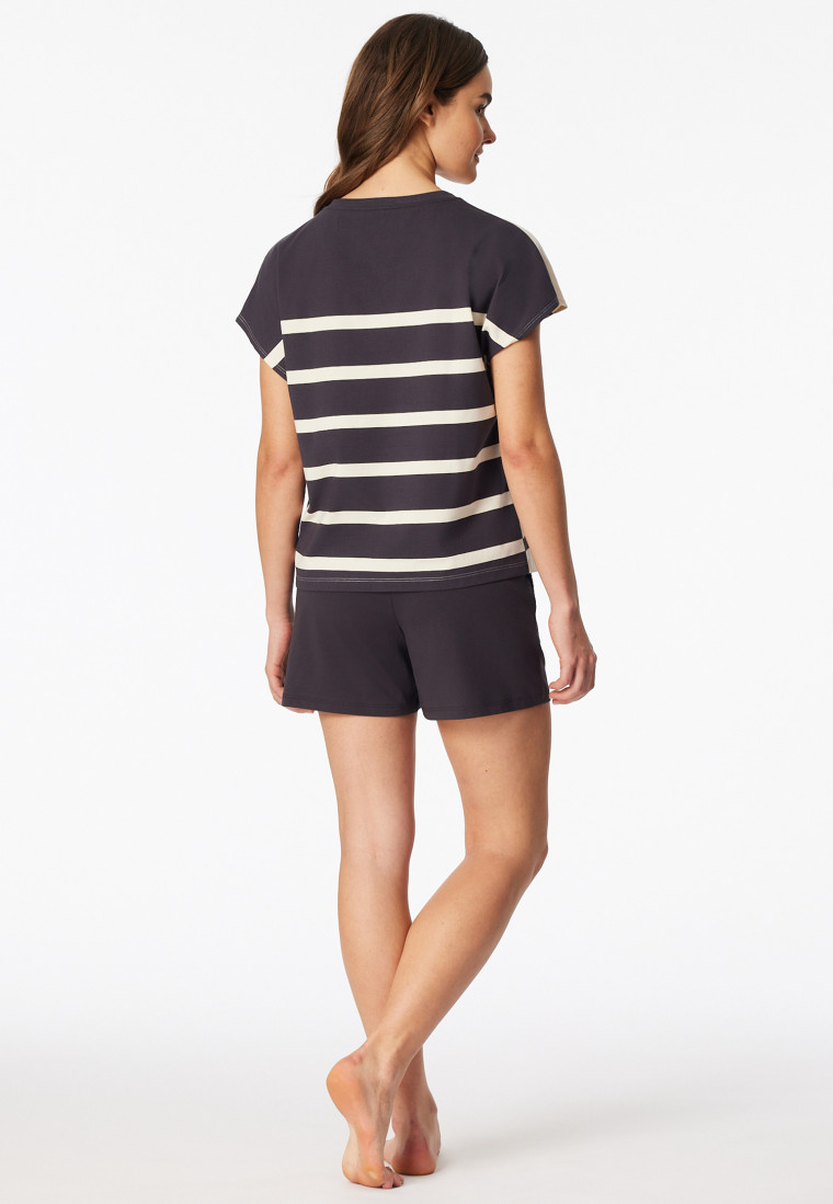 Schlafanzug kurz Streifen pearl - Casual Nightwear