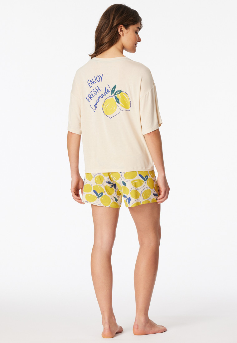 Schlafanzug kurz Zitronen pearl - Casual Fashion