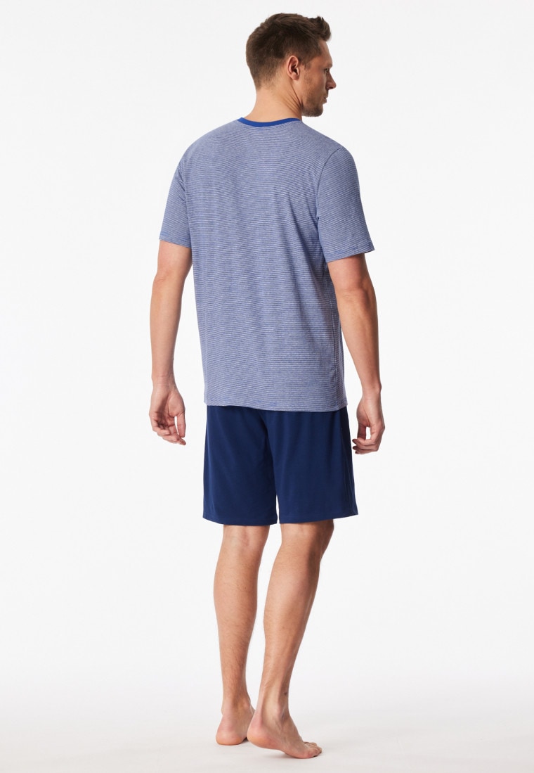 Pigiama corto a righe con scollatura a V reale - 95/5