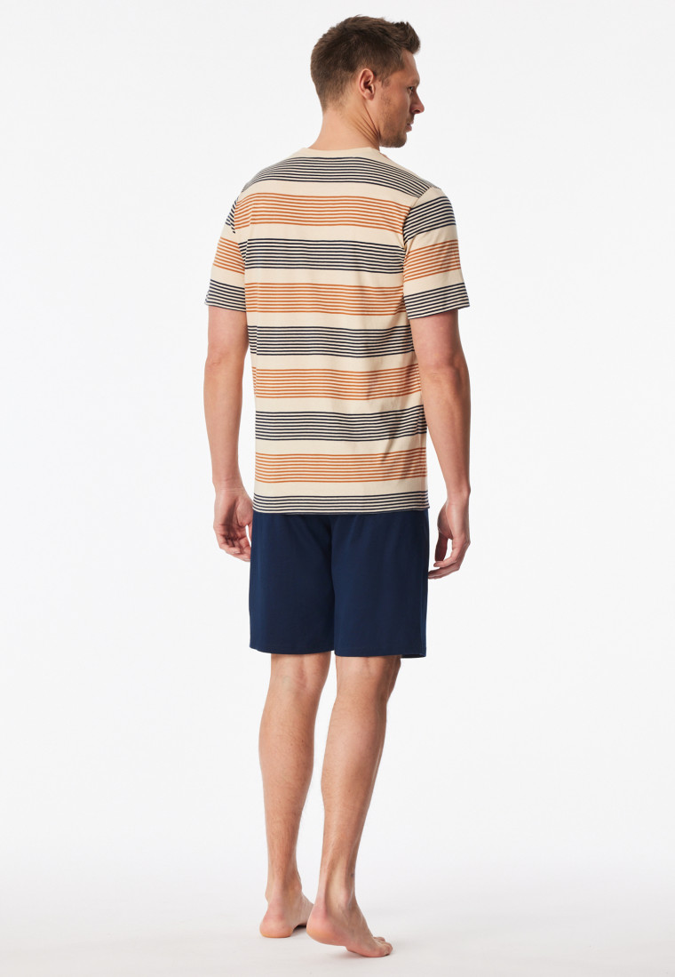 Pyjama court rayures whisky - Casual Nightwear