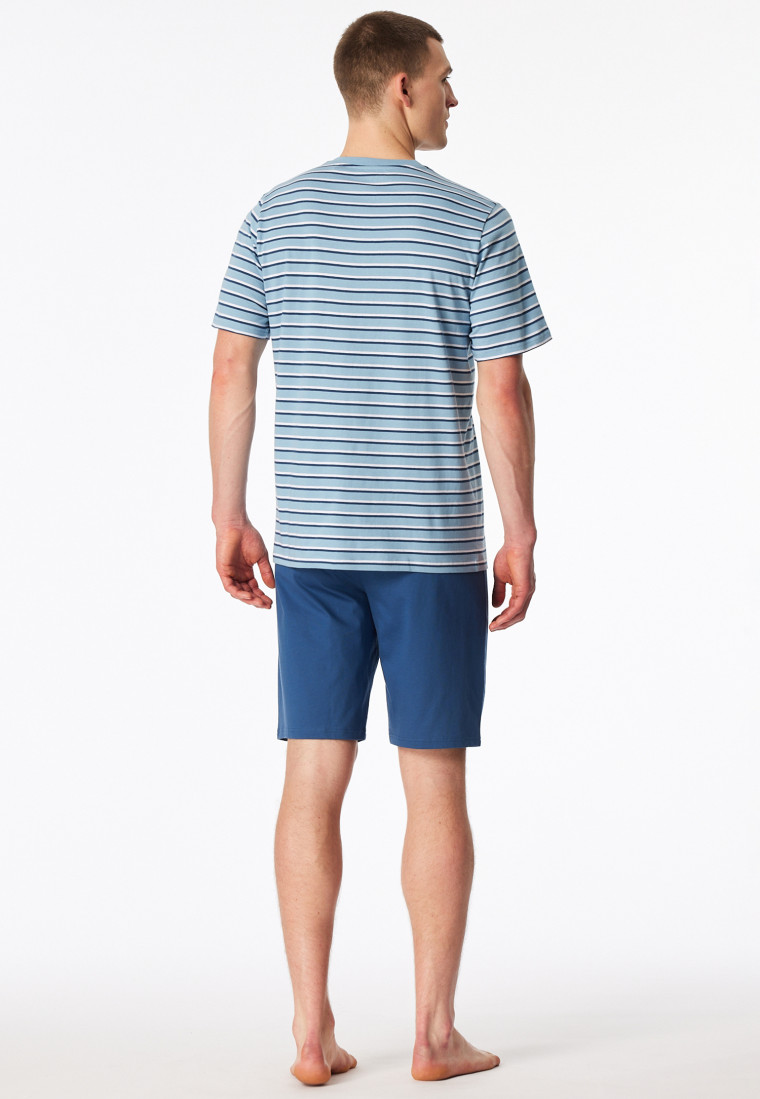 Pigiama corto a righe blu pacifico - Casual Nightwear
