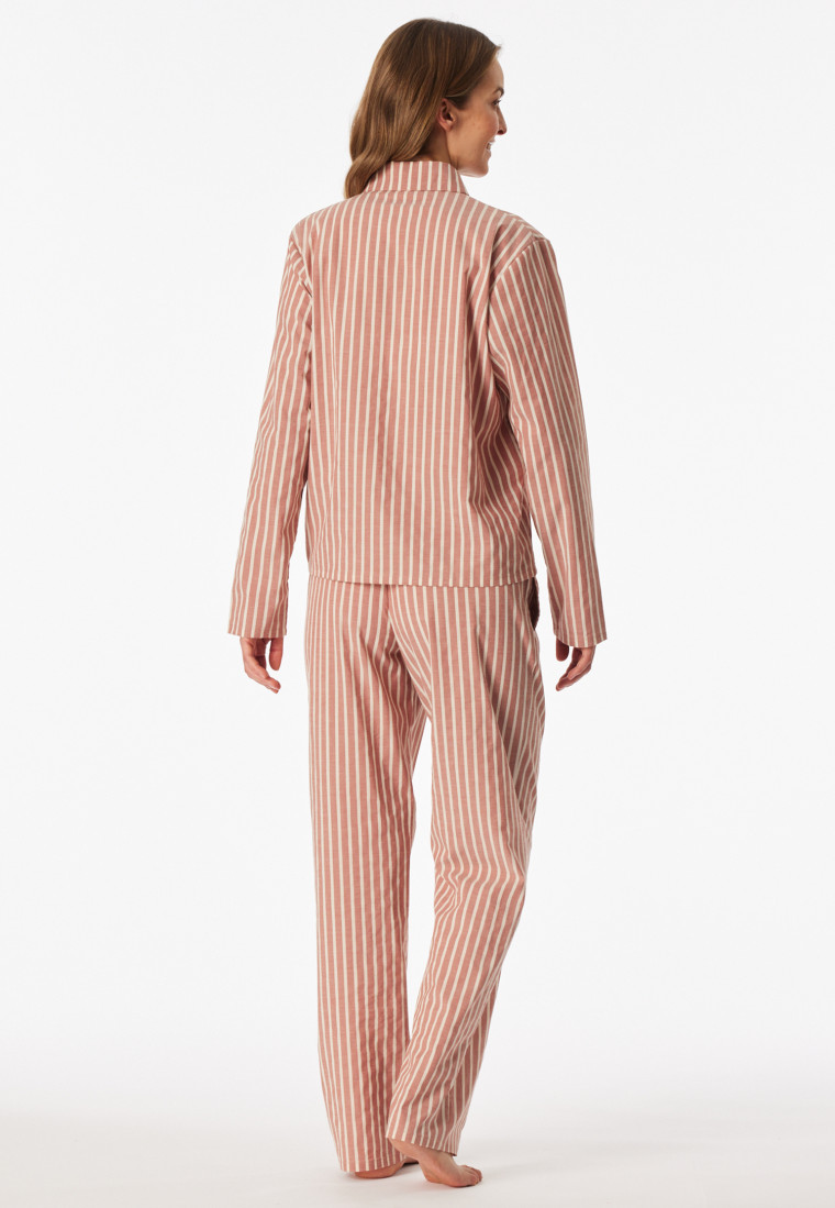 Pyjama lang Webware Streifen terracotta - Selected Premium