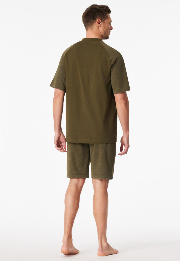 Pyjama court effet tie-dye olive - Modern Essentials