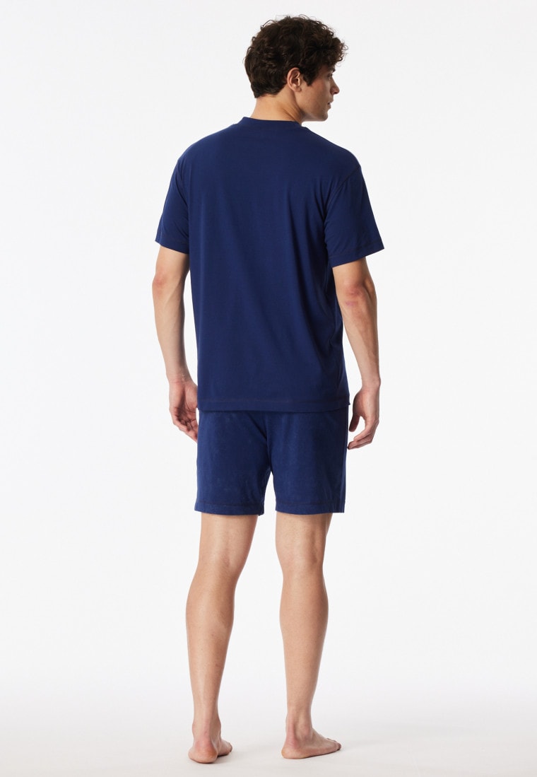 Short pyjamas tie-dye effect navy -Modern Essentials
