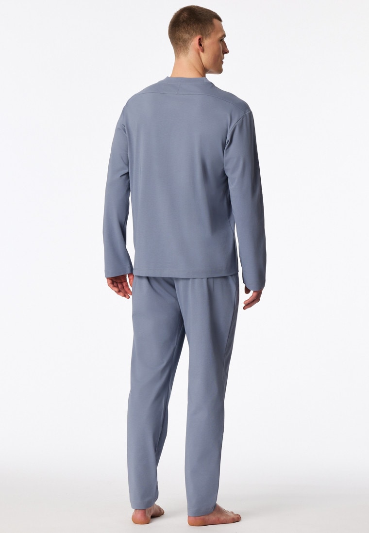 Schlafanzug lang oversized blaugrau - Modern Nightwear