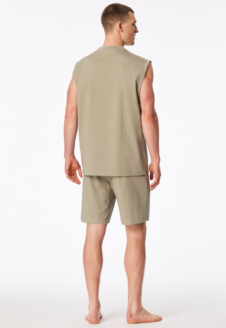 Pigiama corto color giada senza maniche - Modern Nightwear