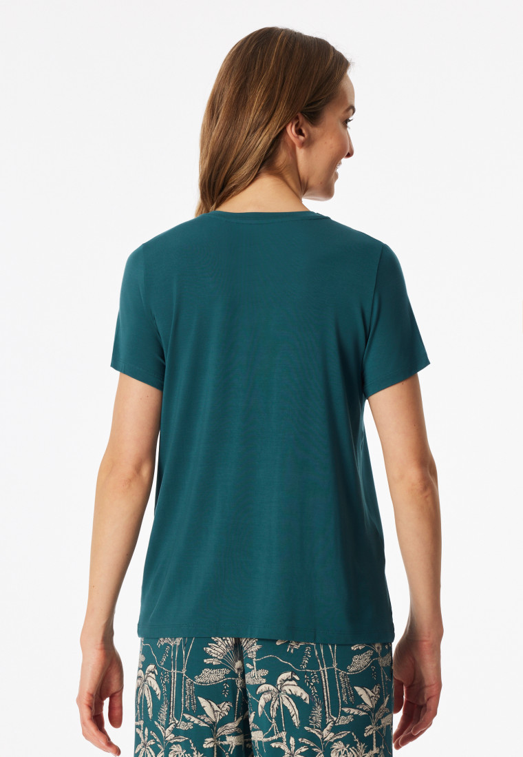 Maglietta a maniche corte a scollatura a V verde - Mix+ Relax