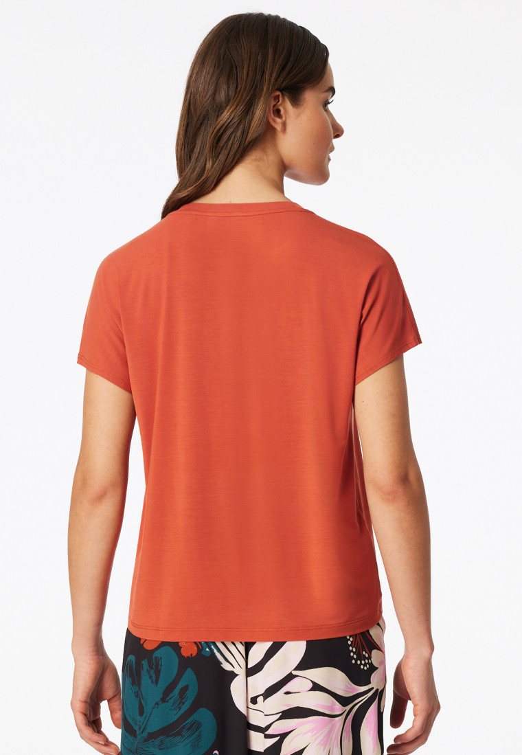 Short sleeve terracotta shirt - Mix+Relax