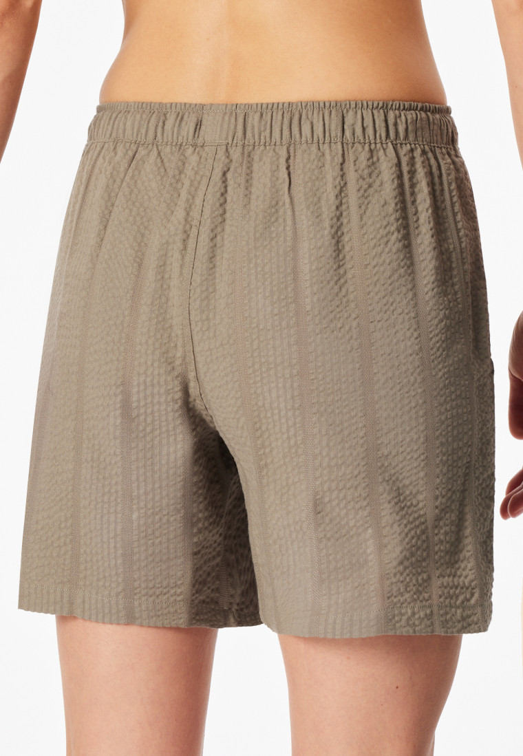 Pantaloni corti in tessuto seersucker giada - Mix+ Relax