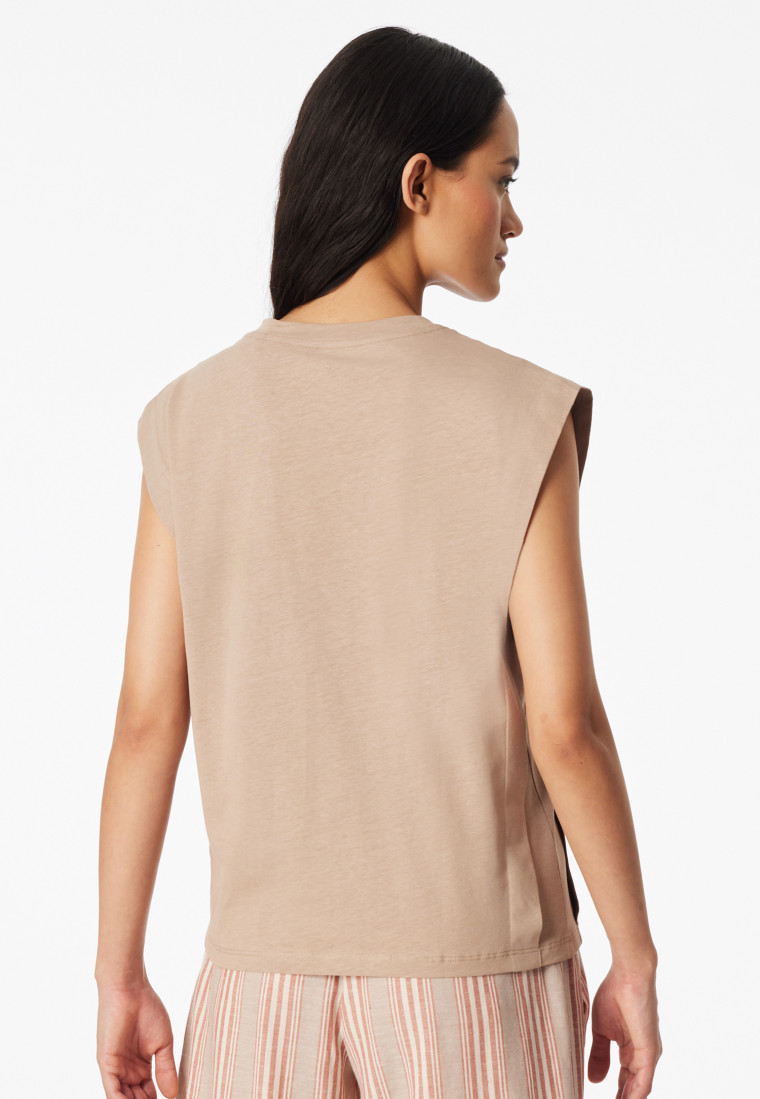 Maglietta a maniche corte in lino terracotta - Mix+ Relax