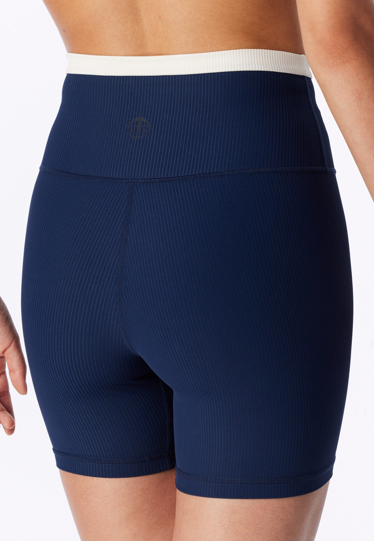 High Waist Biker Shorts Doppelripp admiral - SCHIESSER Active