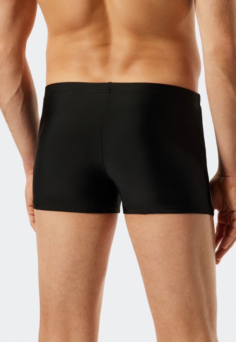 Badehose mit Reißverschluss-Tasche Wirkware recycelt feiner Streifen schwarz - Nautical Casual