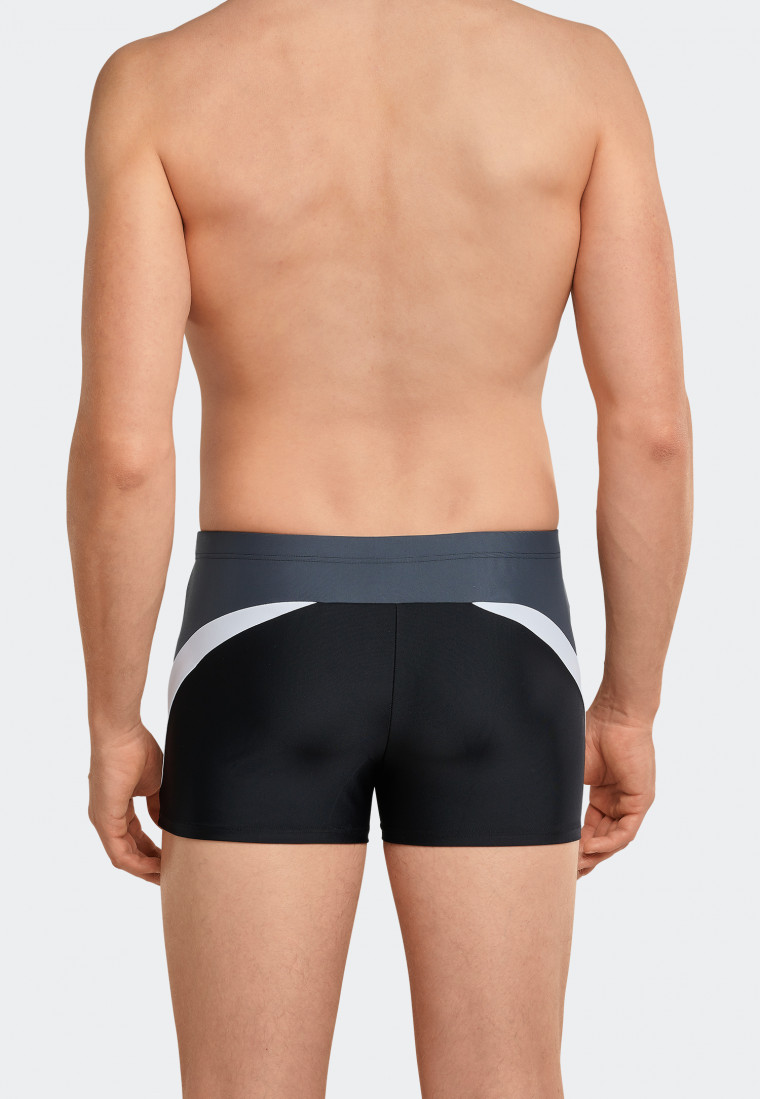 Badehose Wirkware recycelt seitliche Streifen schwarz - Nautical Active