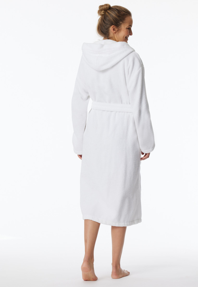 Bathrobe with hood, 120 cm, white - Essentials