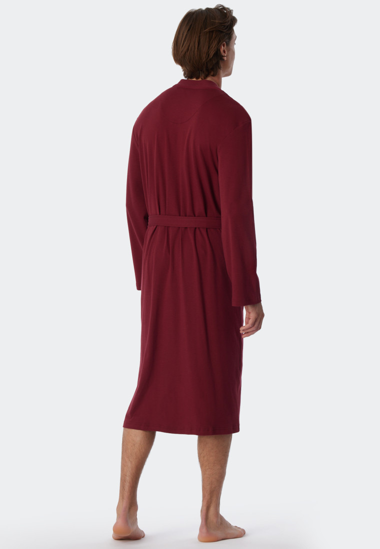 Bathrobe fine interlock burgundy - Essentials