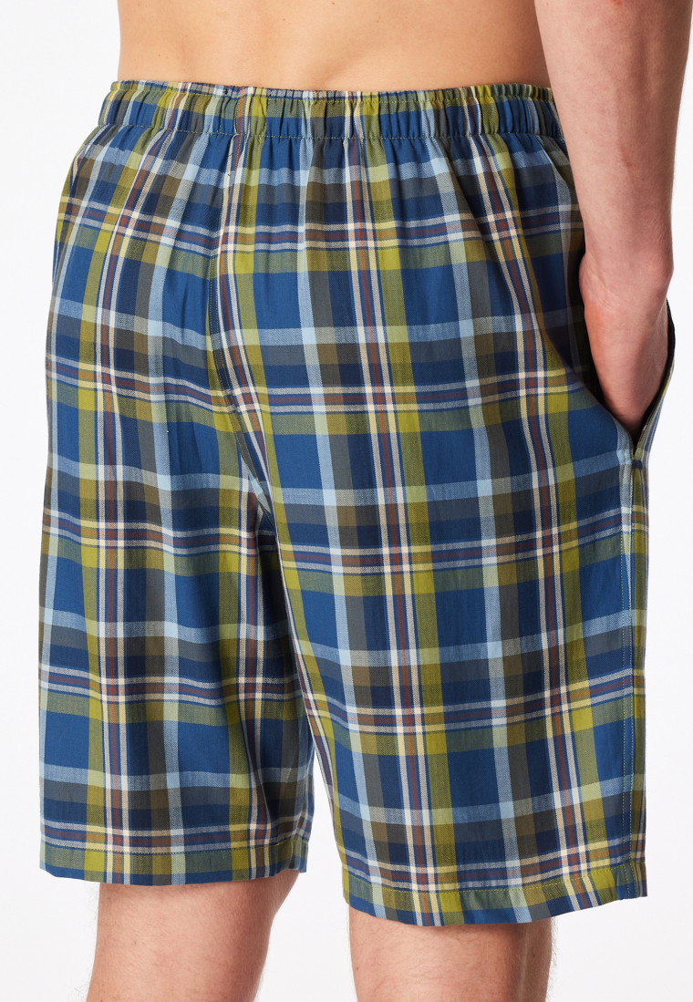 Bermuda shorts short woven fabric olive chequered - Mix+Relax