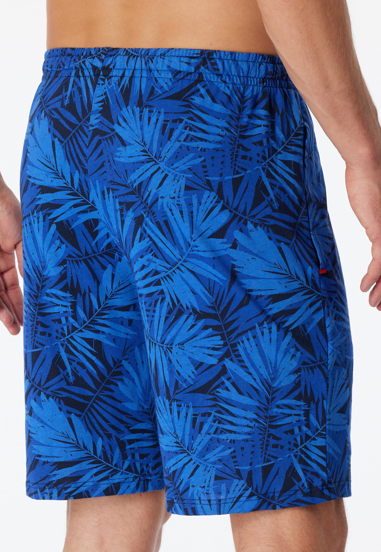 Bermuda shorts Organic Cotton leaves indigo - Mix+Relax