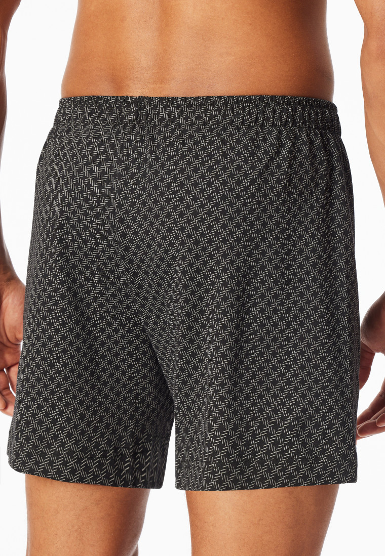 Boxershorts 2er-Pack Jersey uni / schwarz gemustert - Boxershorts Multipacks