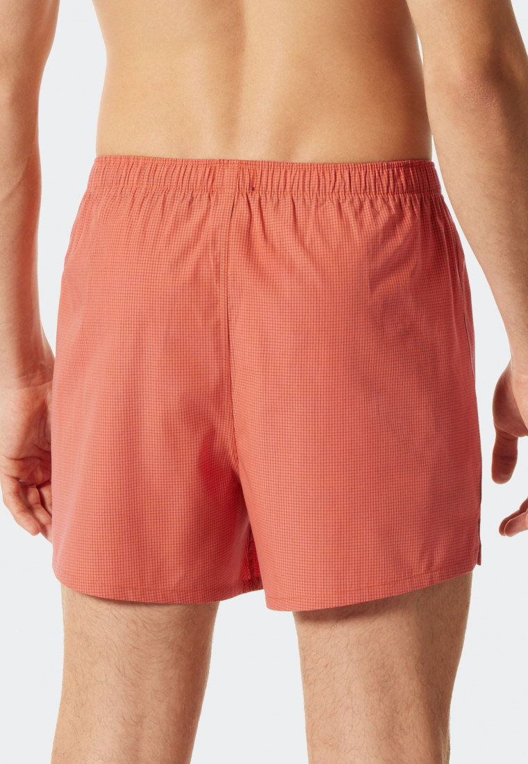 Boxershorts 2er-Pack Karomuster dunkelblau/orange - Fun Prints